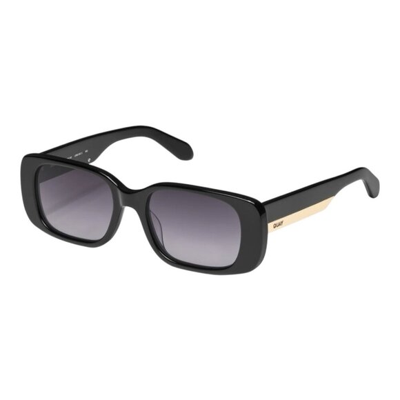 Quay Australia Sunglasses KARMA Black Frame Unisex Rectangle CAT 3 Lens NWT - Picture 1 of 9